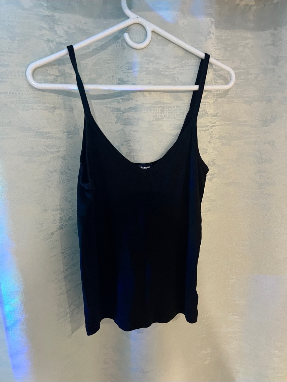 Splendid Black Women's Silk-Blend Cami with Thin Straps